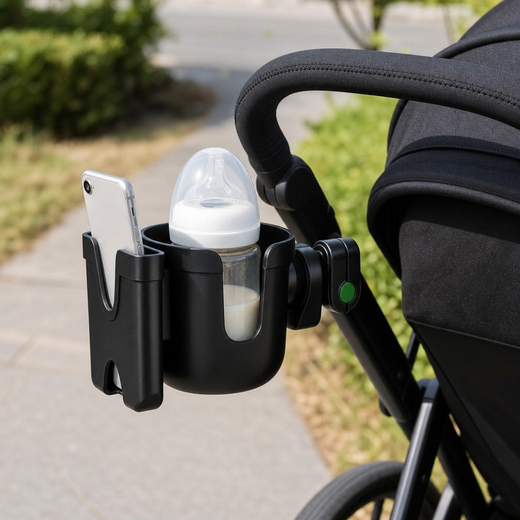 Mugghållare med mobilfack
